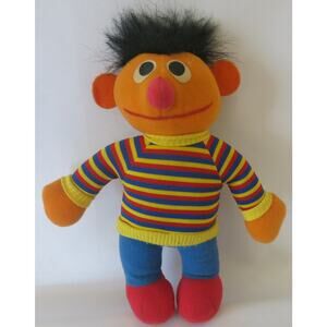 Vintage Ernie Stuffed Plush Animal Doll Sesame Street 1980 10 In Toy Jim Henson